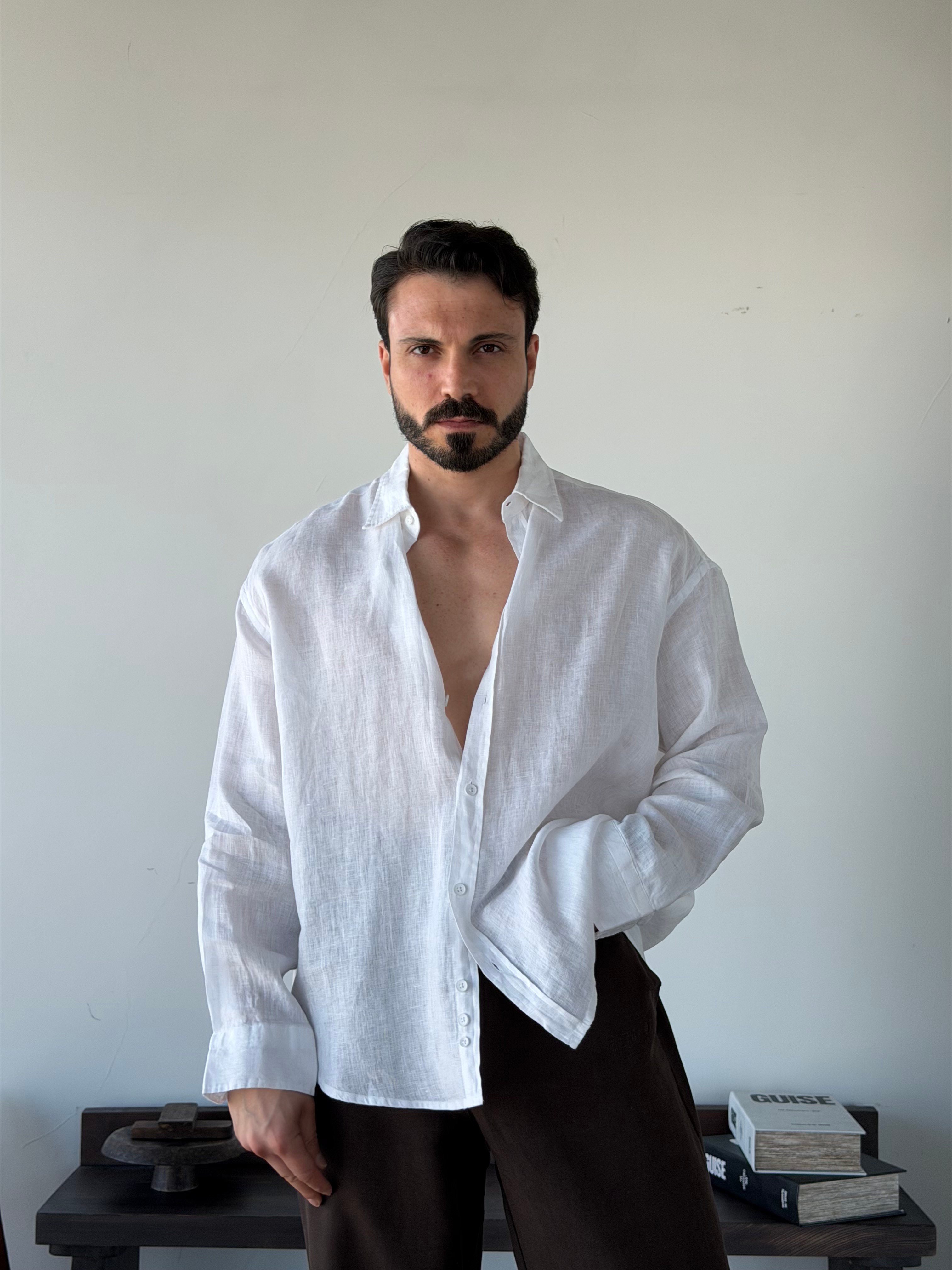Berlinen Oversize Beyaz Gömlek