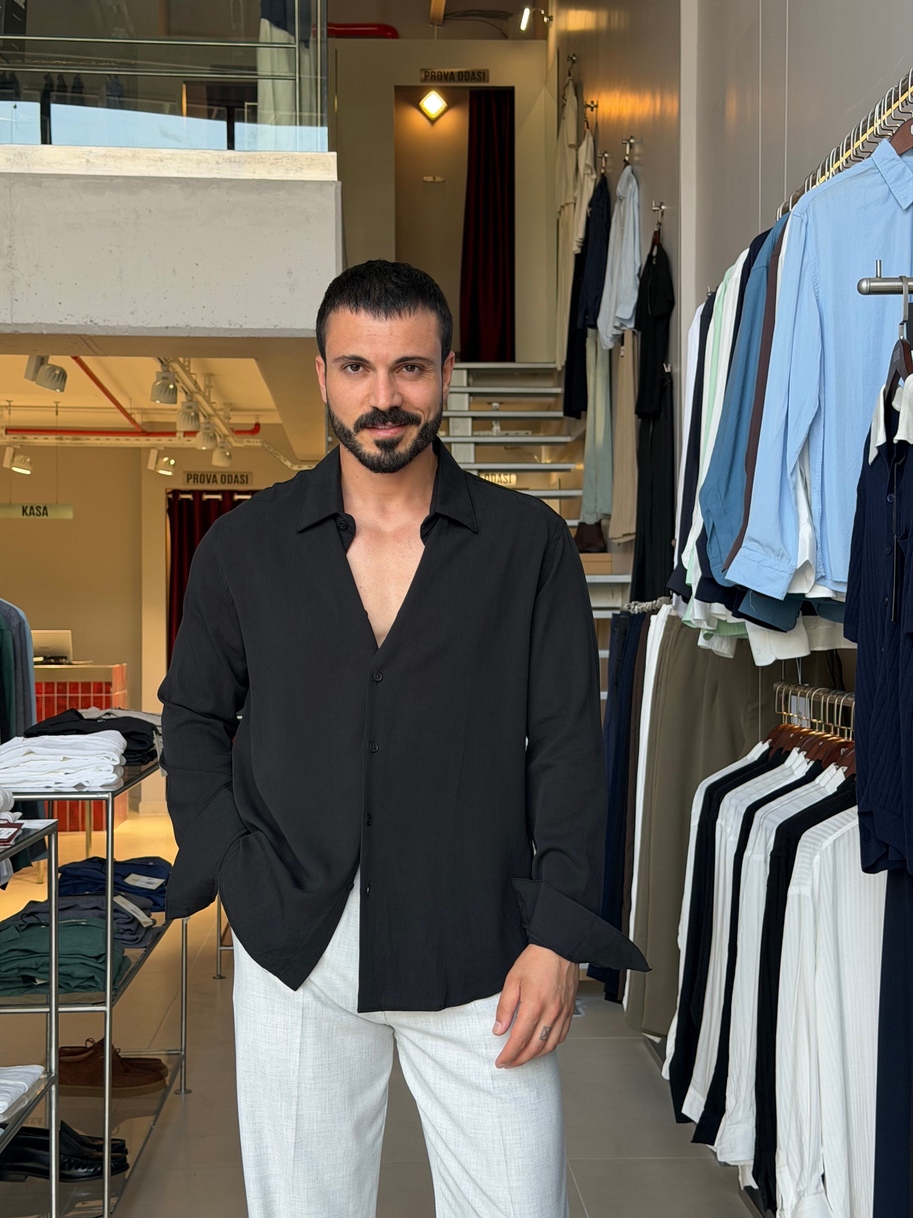 Blas Black Lyocell Gömlek