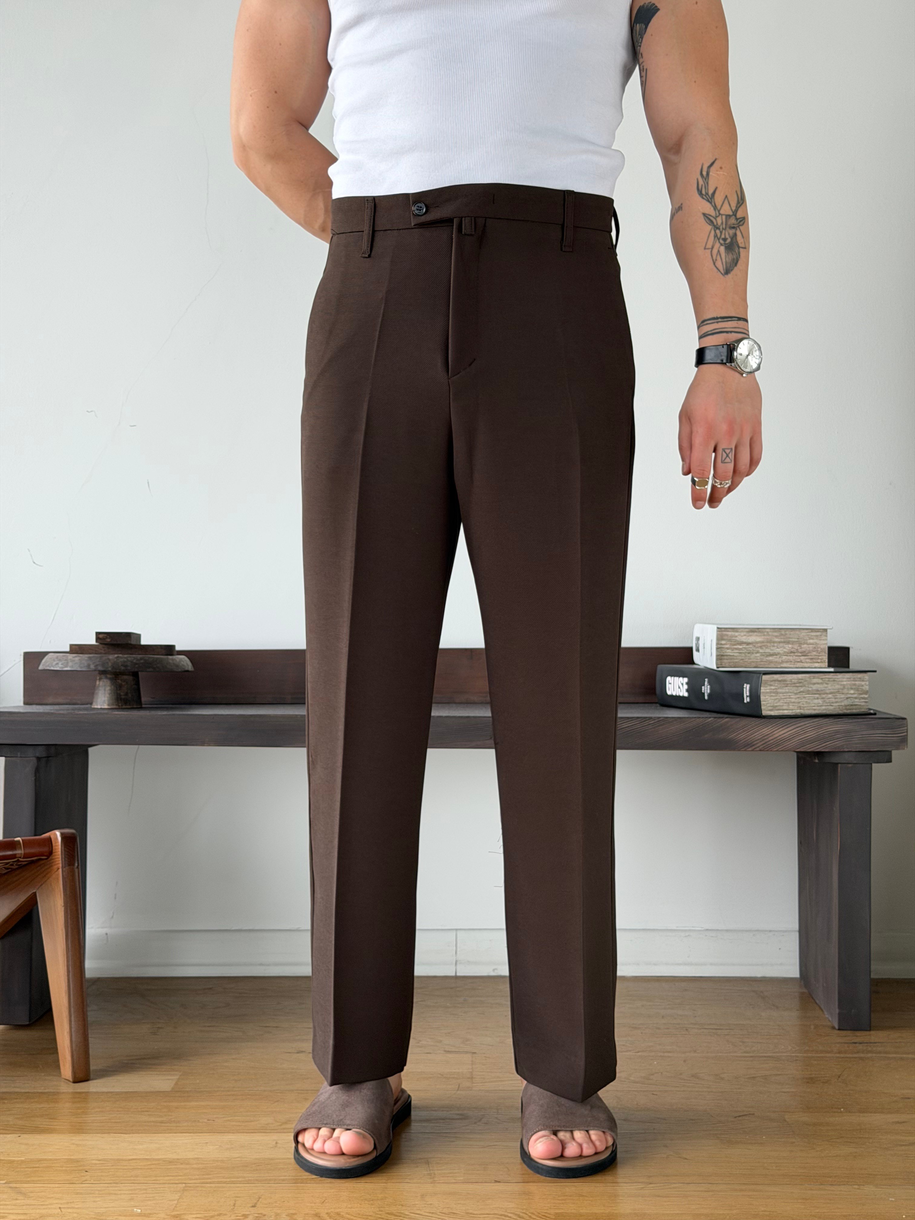 Elena 5801 Kahve Baggy Pantolon