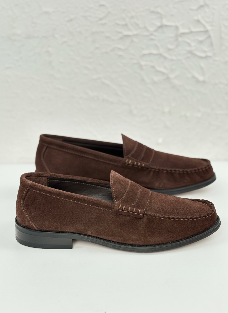 Handmade Loafer Kahve Süet Ayakkabı