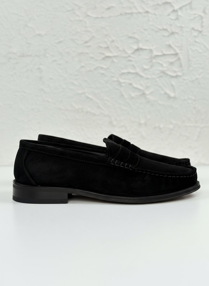 Handmade Loafer Siyah Süet Ayakkabı
