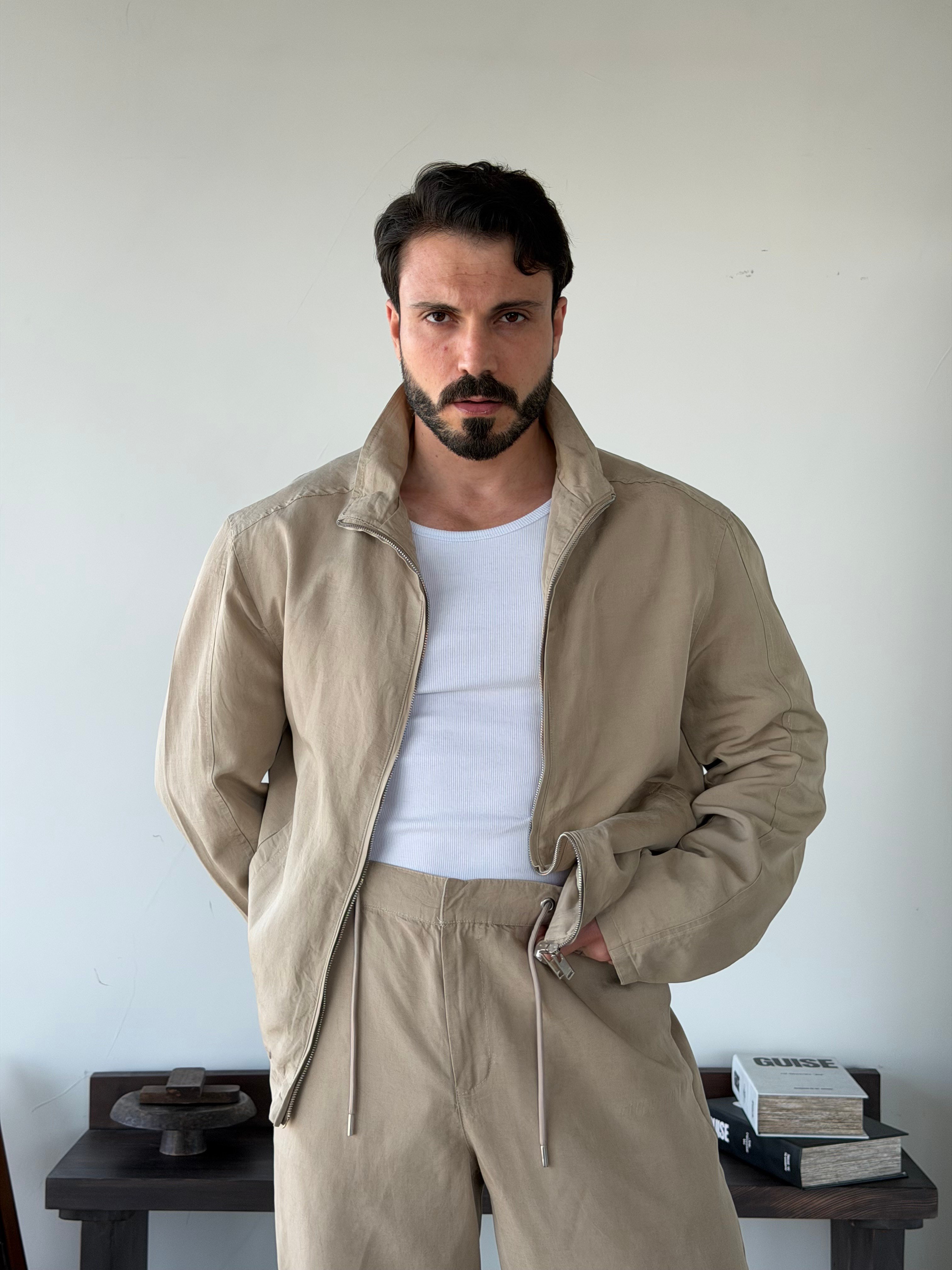 Levin Linen / Tensel Bej Ceket