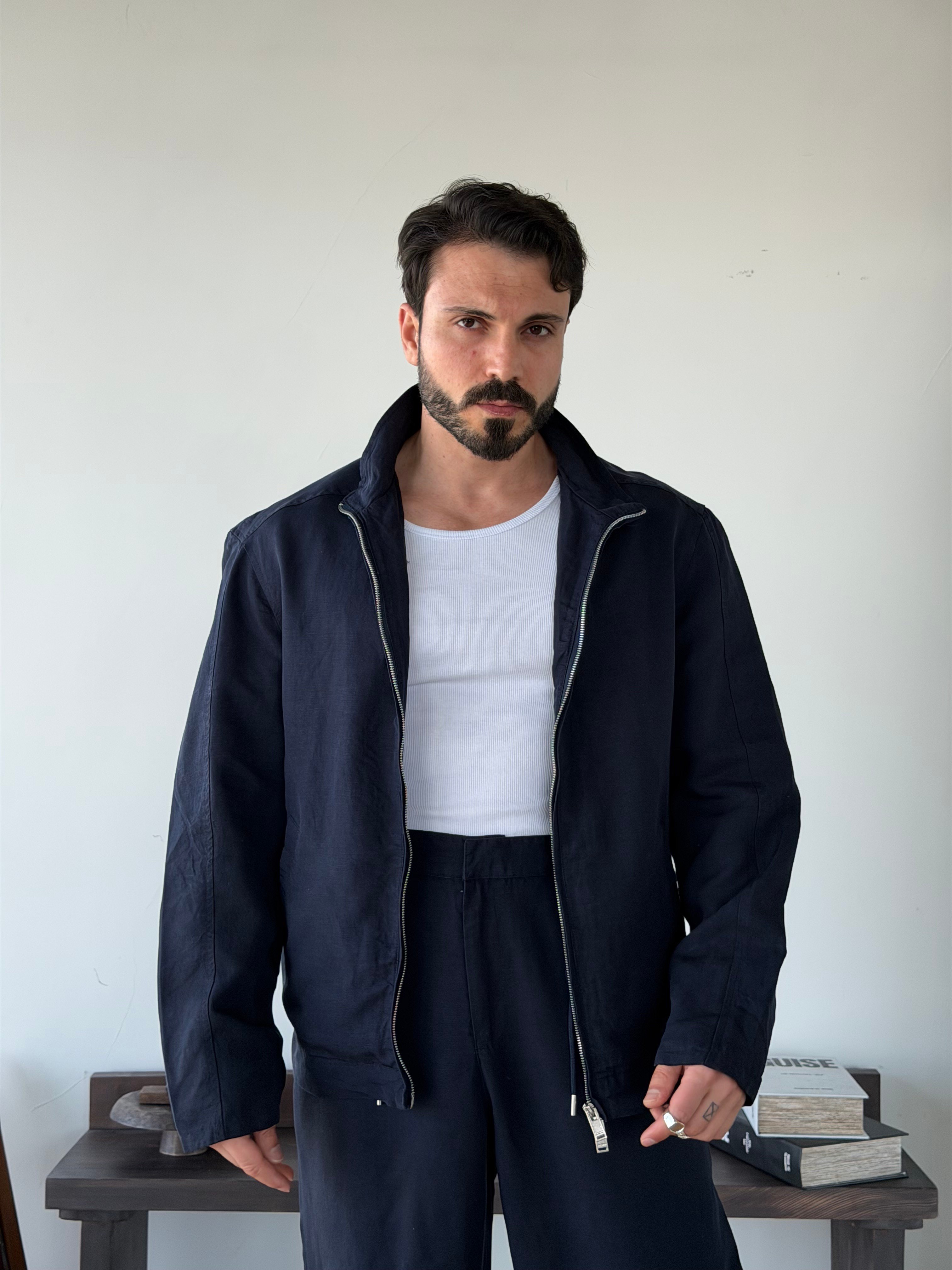 Levin Linen / Tensel Lacivert Ceket