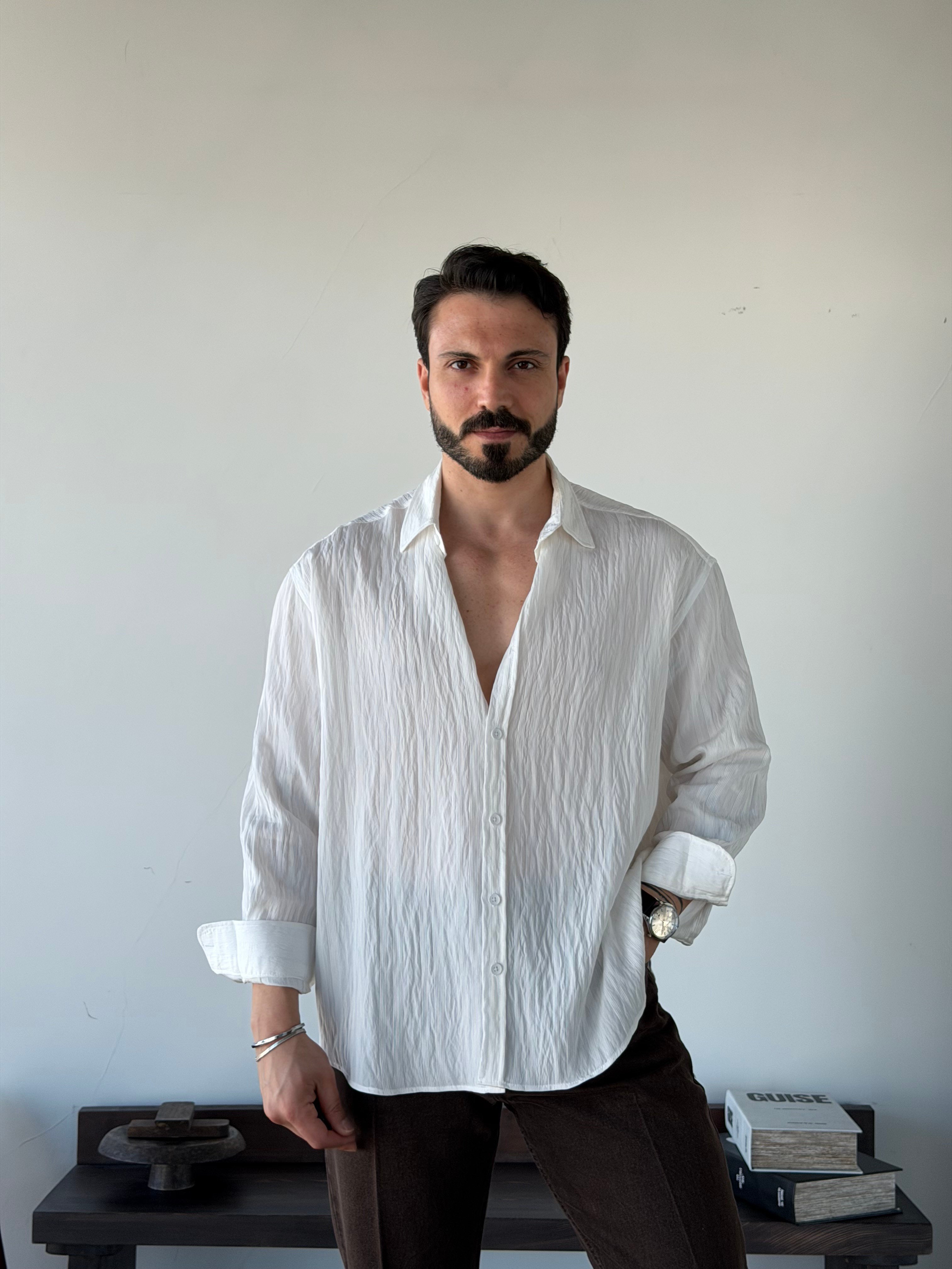 Oscar Oversize Beyaz Gömlek
