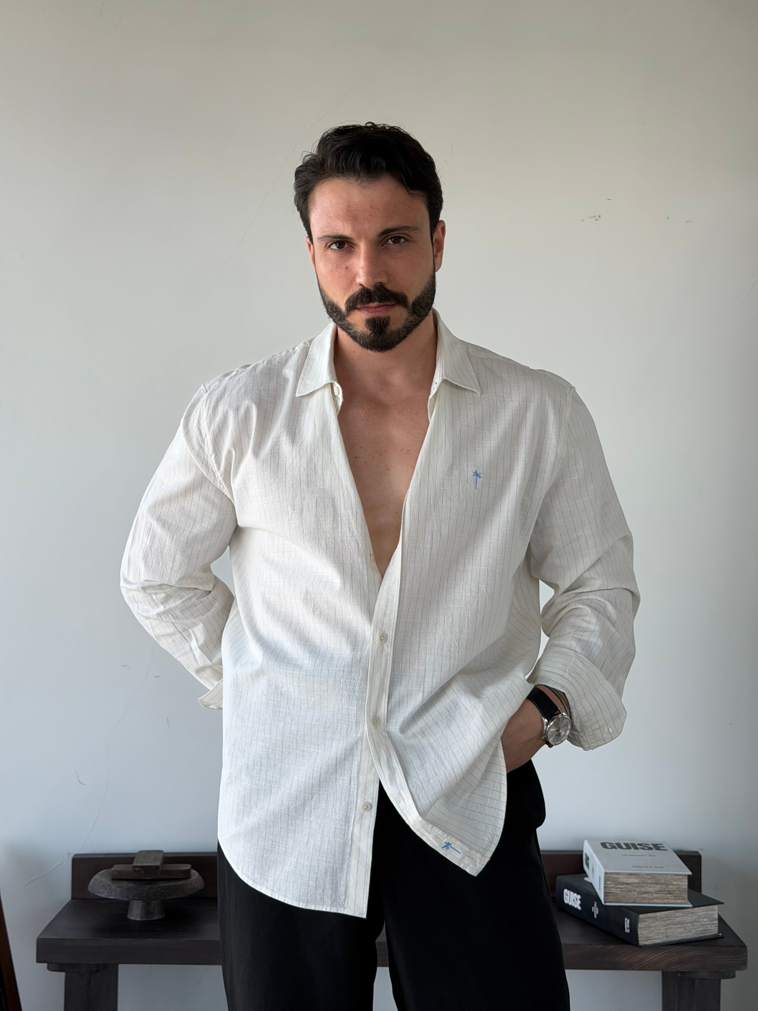 Royal Series Mavi Çizgili Gömlek