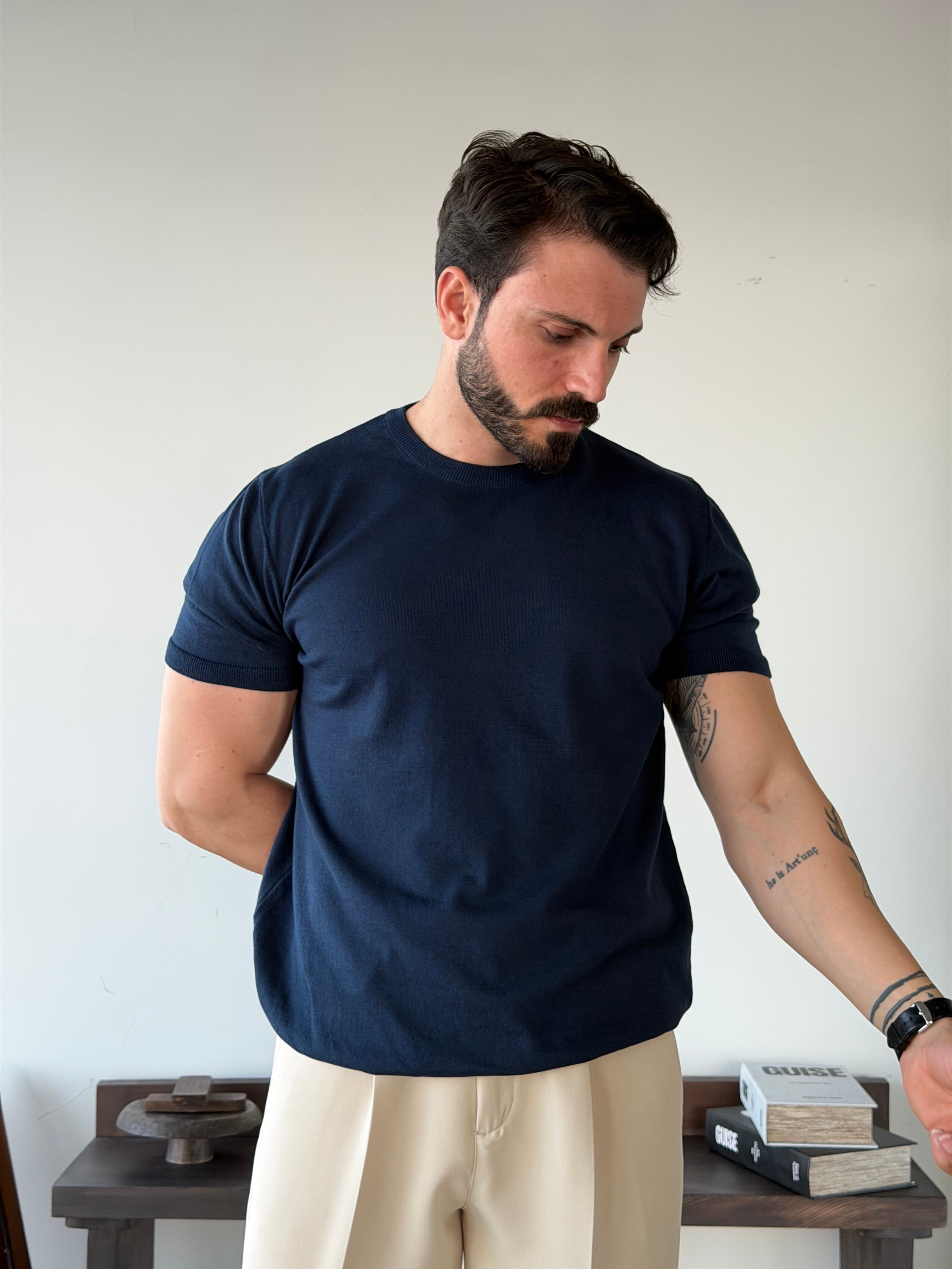 Scallini Basic Lacivert Triko 