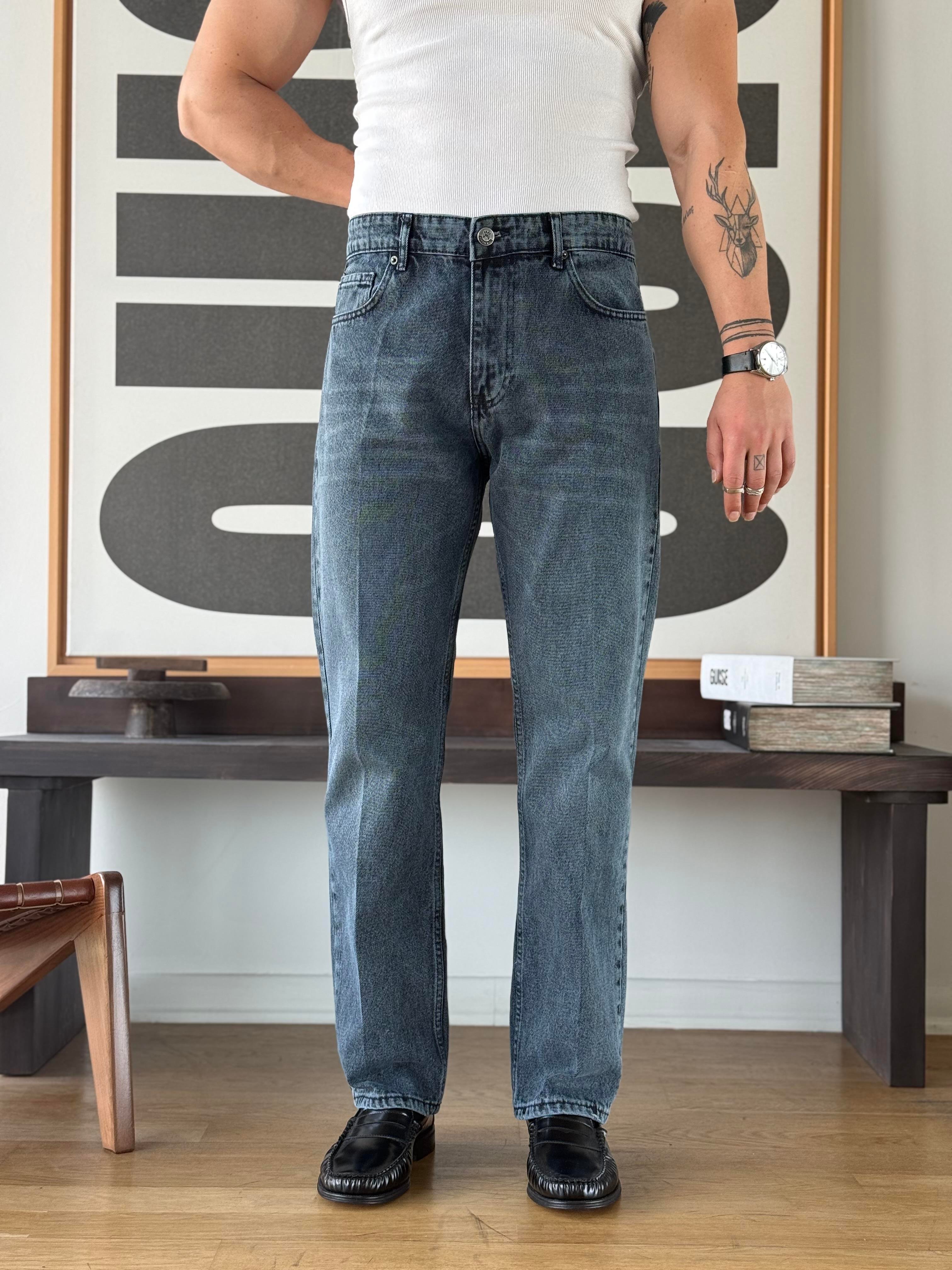 Vintal 80's Black Blue Baggy Jean