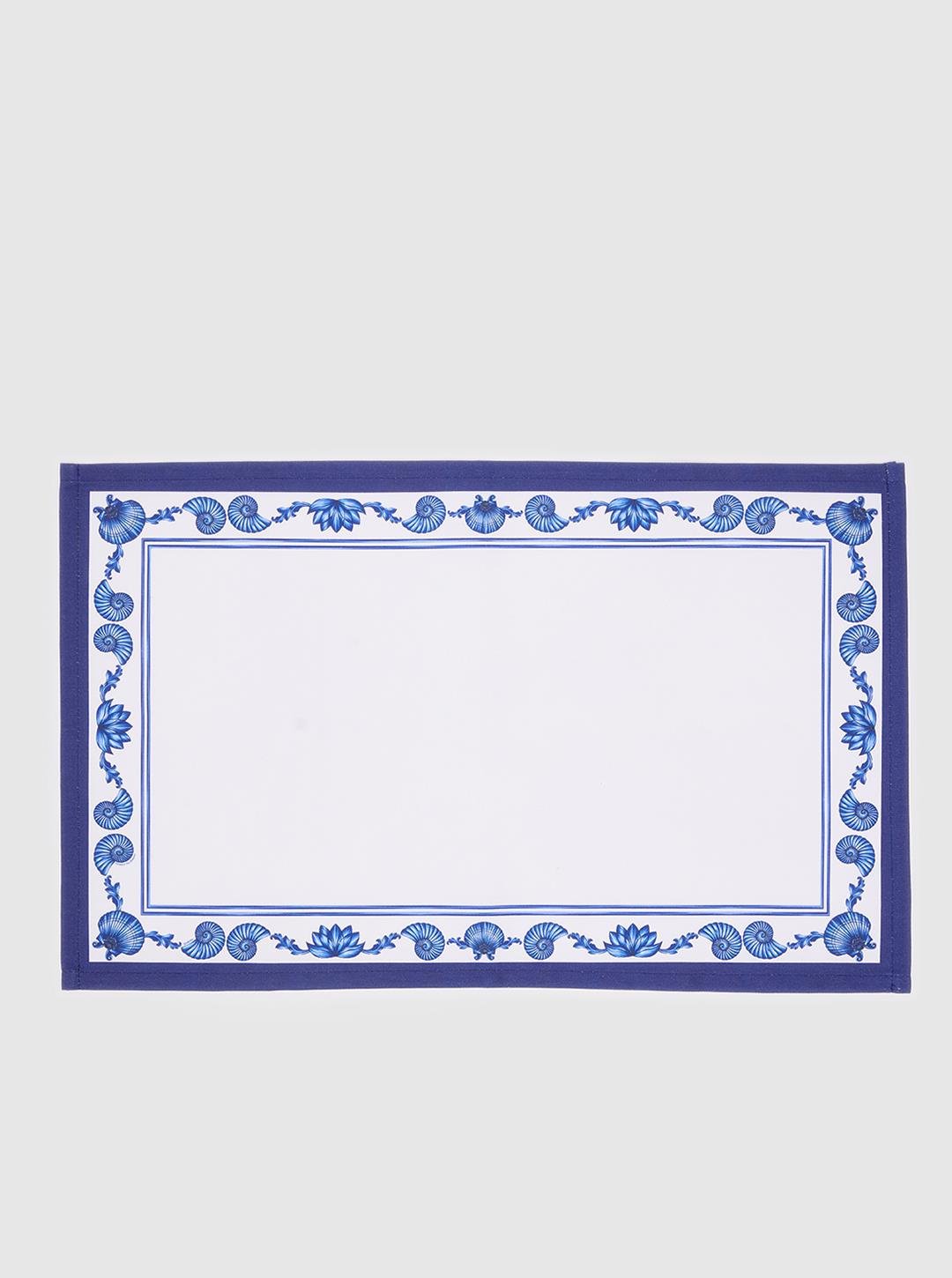 Sophisticated Blue Blanc Fabric Place Mat
