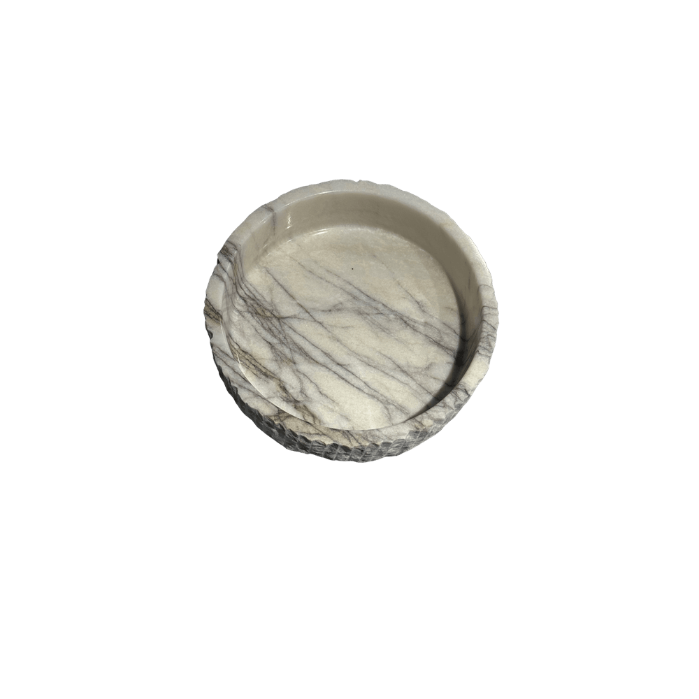 Leylak Tarama Silindir Mermer Kase 22,5 x 7 cm