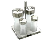 Standlı Cam Tuzluk-Biberlik-Baharatlı 4 Lü