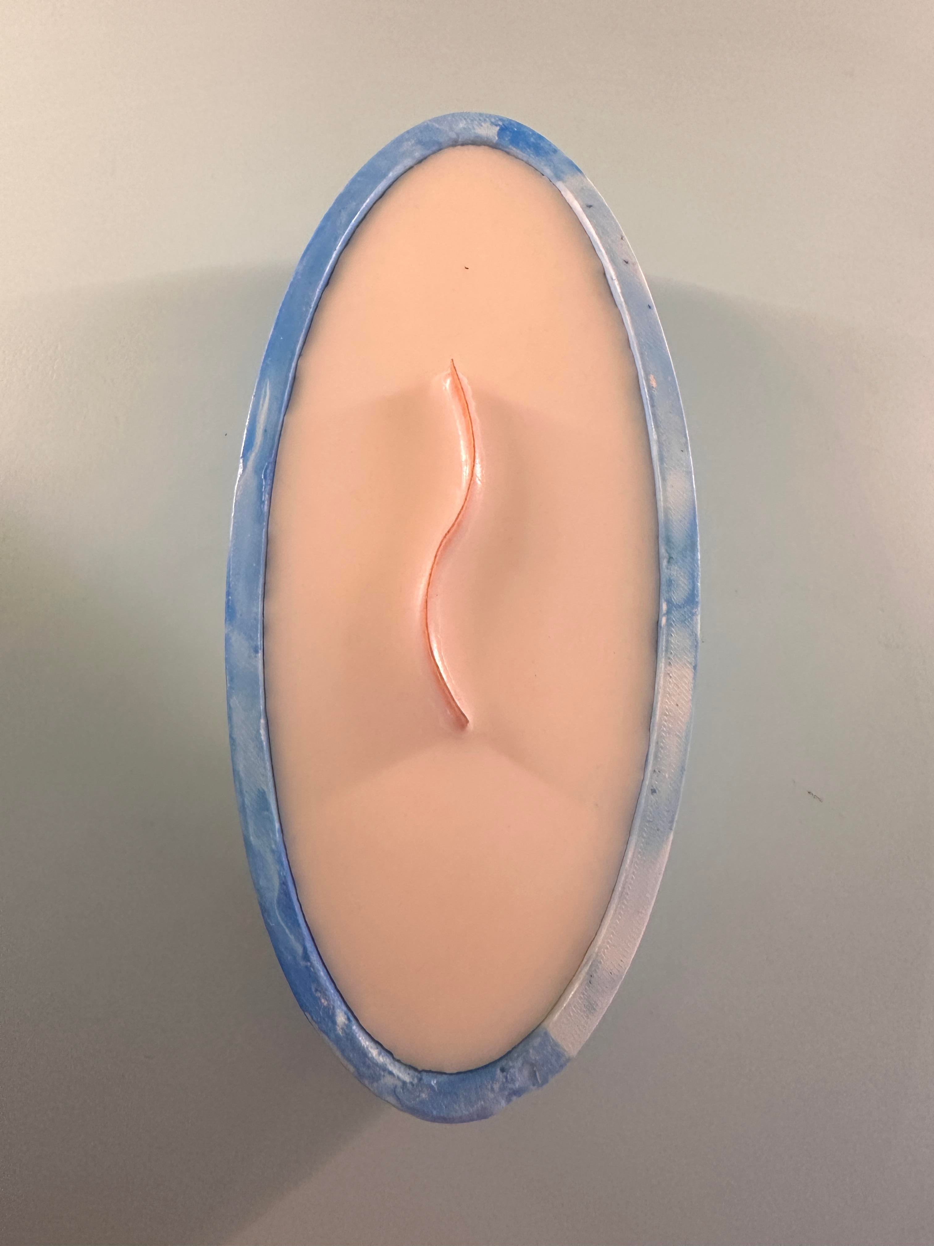 OVAL MAVİ BETON KASE