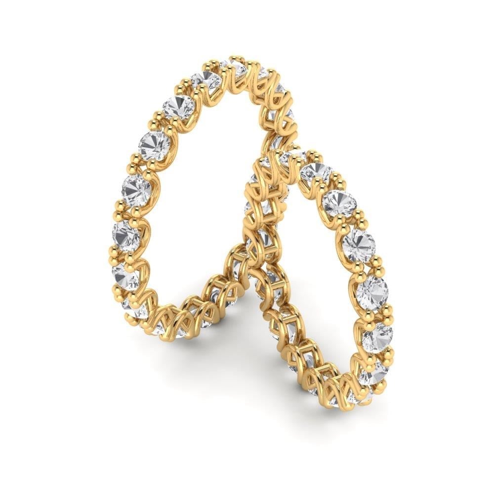 Alliances avec pierres Amour Or Jaune Oxyde de Zirconium