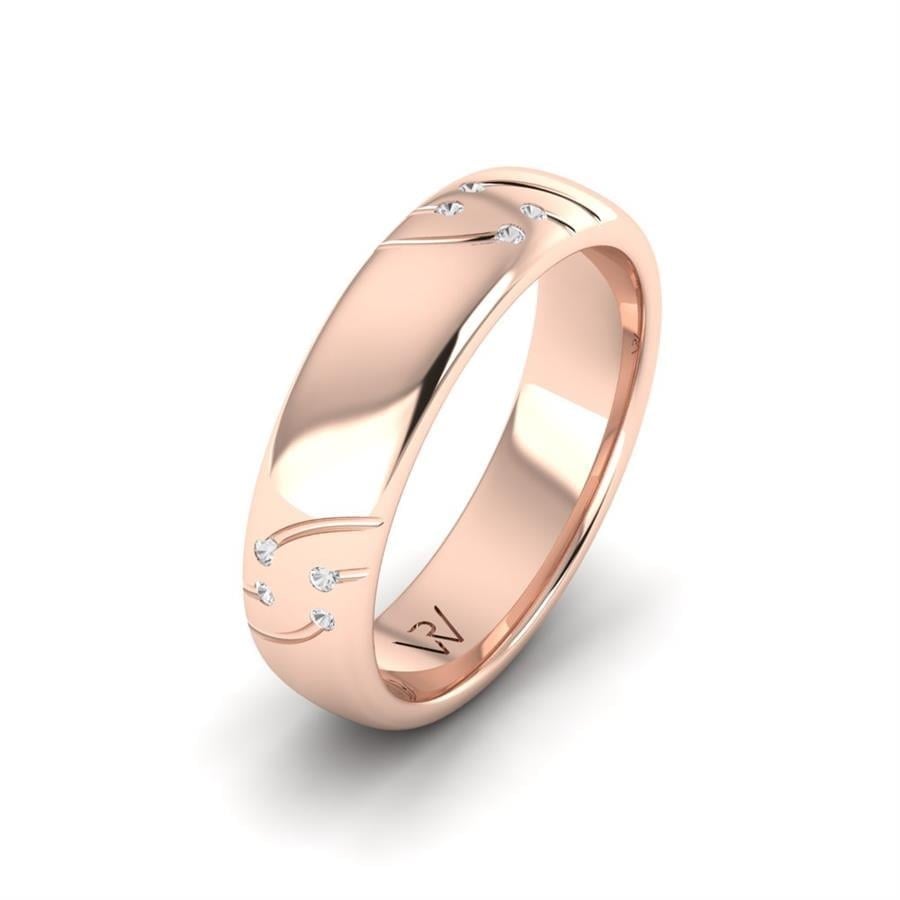 Alliances avec pierres femme Aliah Or Rose