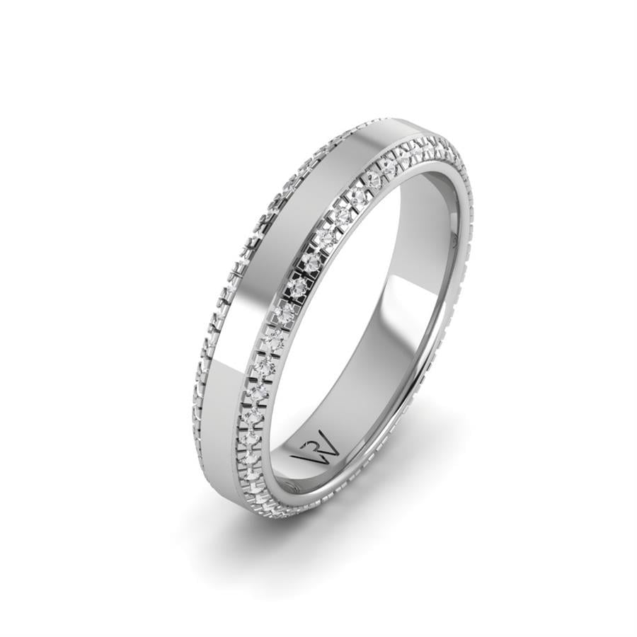 Alliances avec pierres femme Alluring Spring Or Blanc