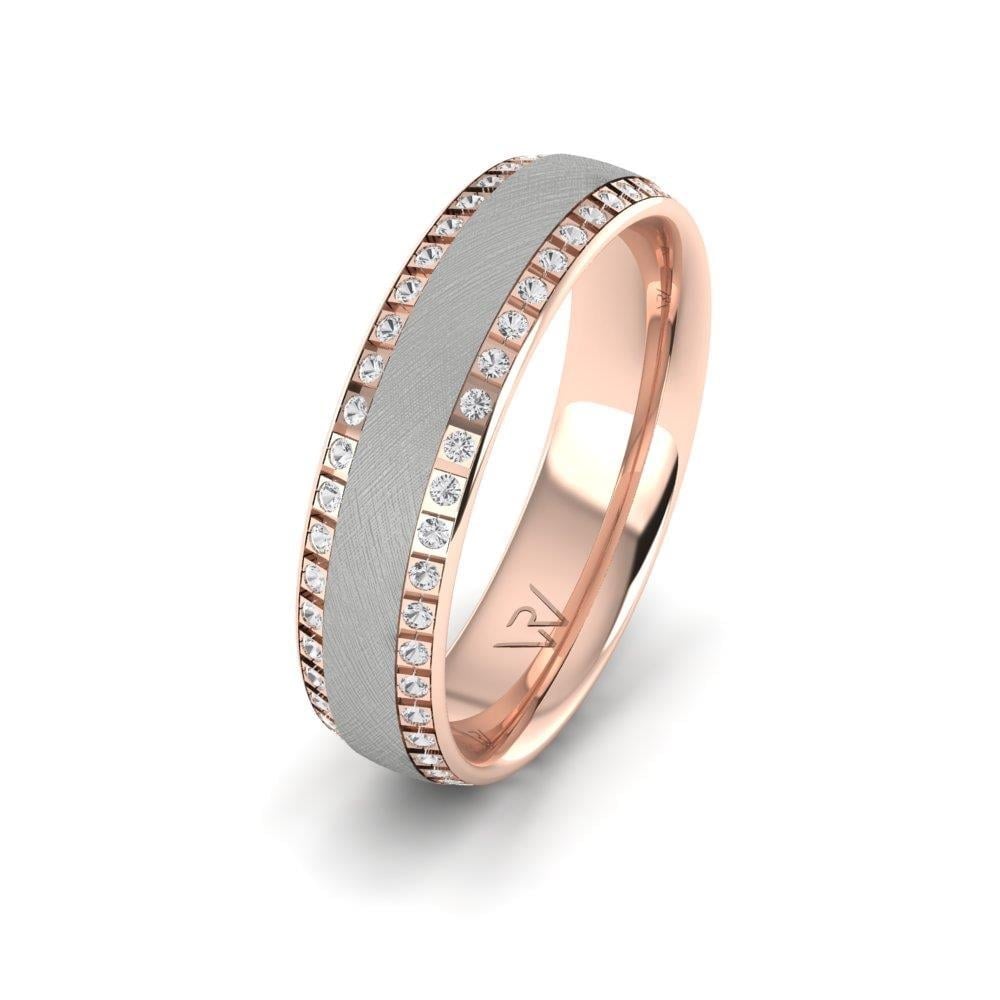 Alliances avec pierres femme Alygance Or Rose et Blanc Oxyde de Zirconium
