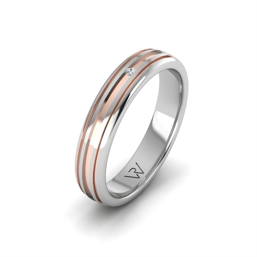Alliances avec pierres femme Amazing Dimension Basic Or Blanc Et Rose