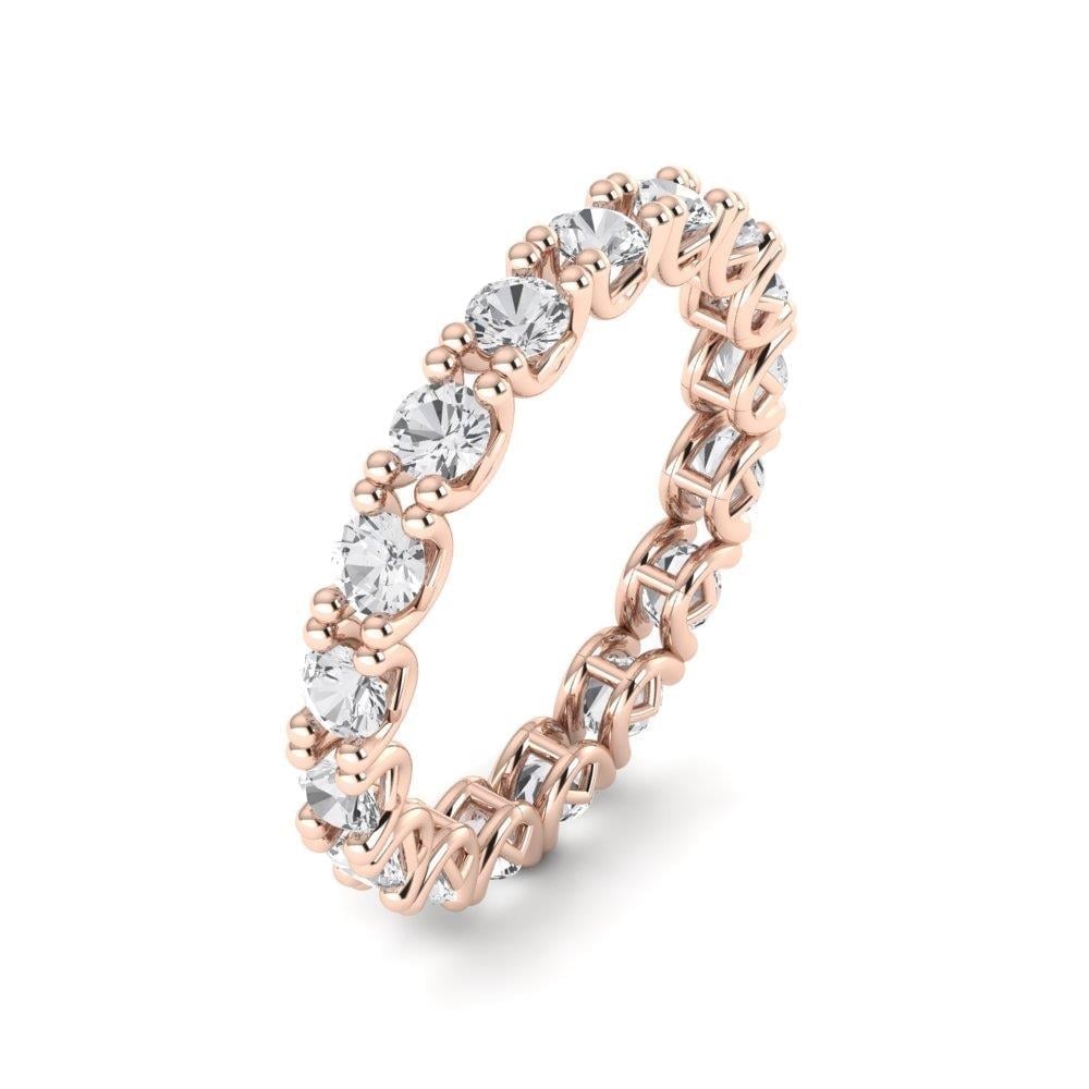 Alliances avec pierres femme Amour Or Rose Oxyde de Zirconium