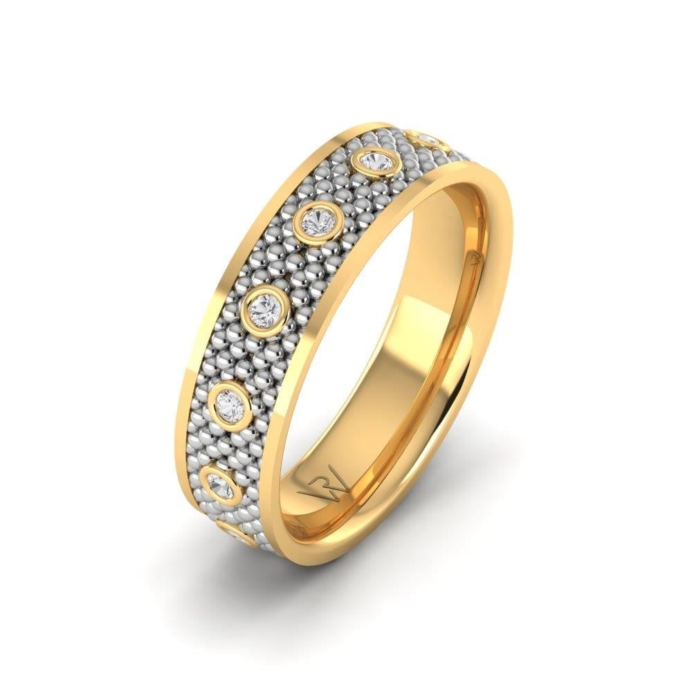 Alliances avec pierres femme Blissalia Or Jaune et Blanc Oxyde de Zirconium