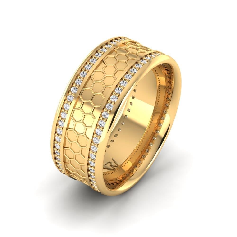 Alliances avec pierres femme Blissspin Or Jaune Oxyde de Zirconium