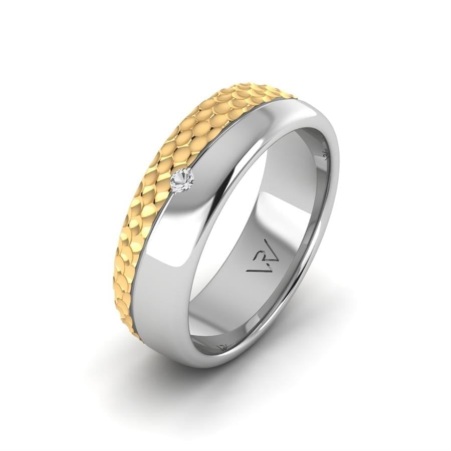 Alliances avec pierres femme Charming Cloud Or Jaune Et Blanc