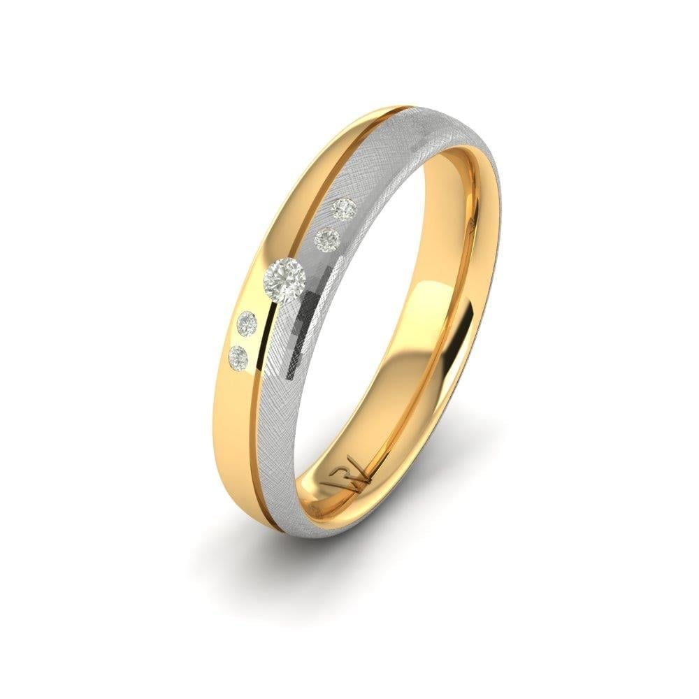 Alliances avec pierres femme Cherishcarve Or Blanc et Jaune Oxyde de Zirconium