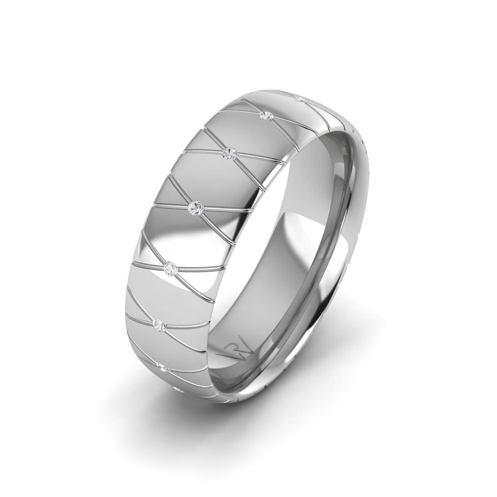 Alliances avec pierres femme Embracea Or Blanc Oxyde de Zirconium