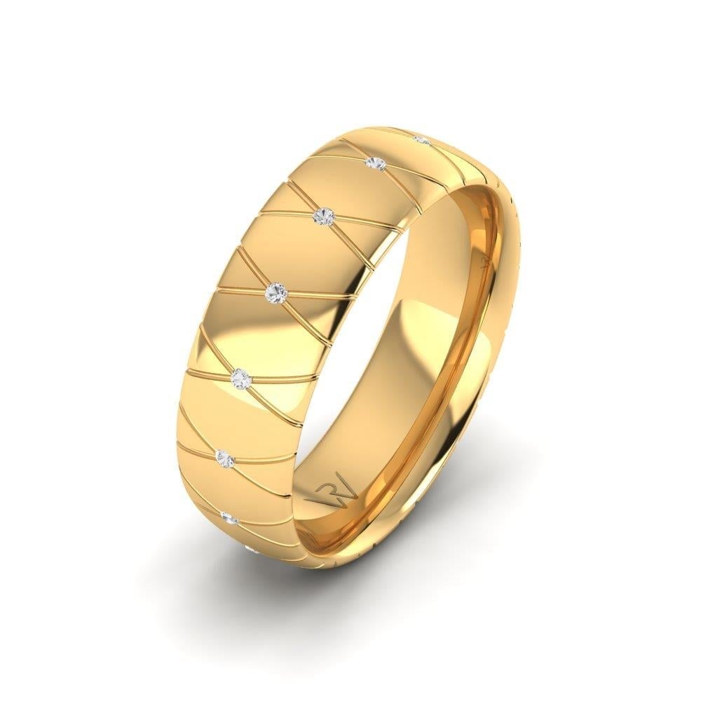 Alliances avec pierres femme Embracea Or Jaune Oxyde de Zirconium