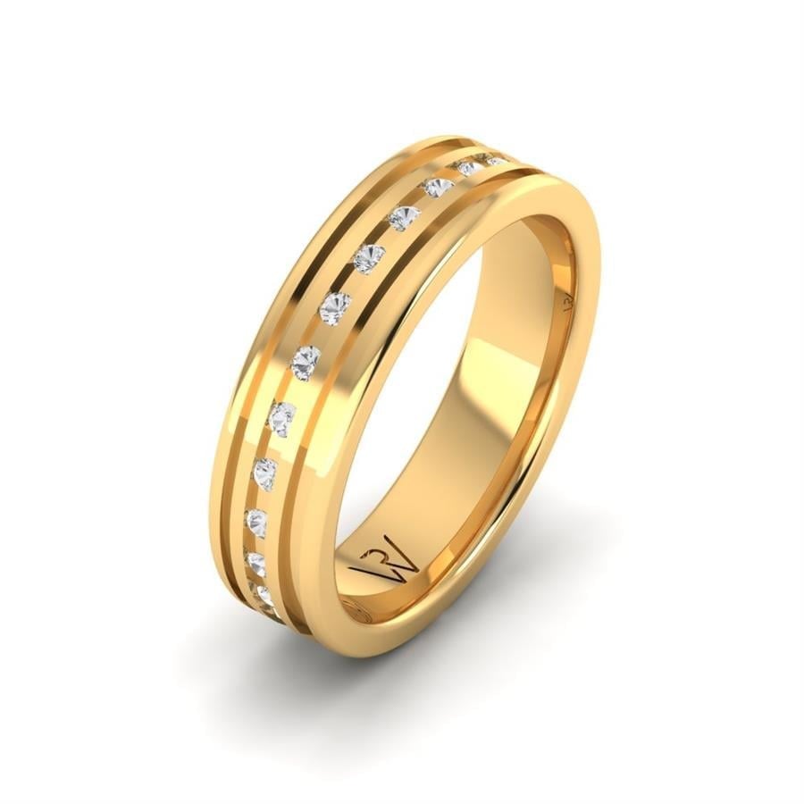 Alliances Avec Pierres Femme ÉQuilibre Or Jaune