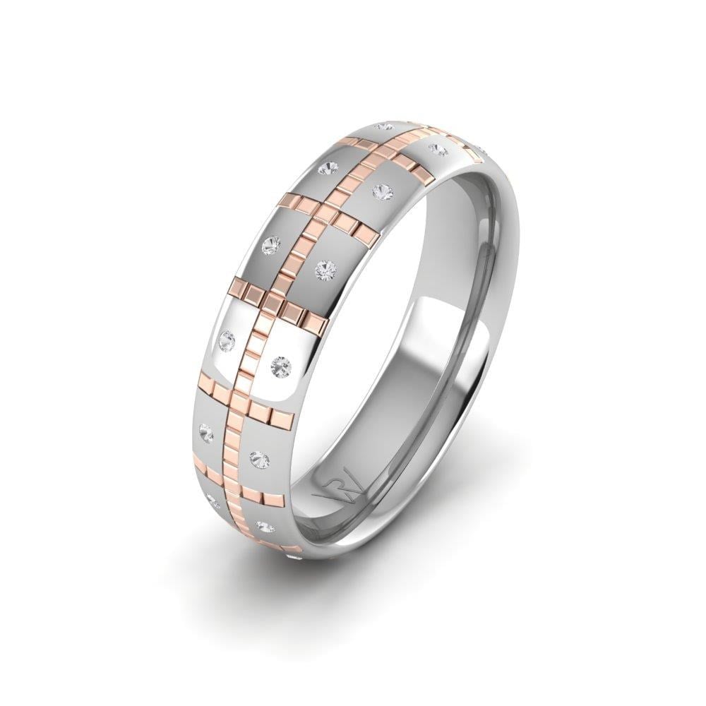 Alliances avec pierres femme Eternify Or Blanc et Rose Oxyde de Zirconium
