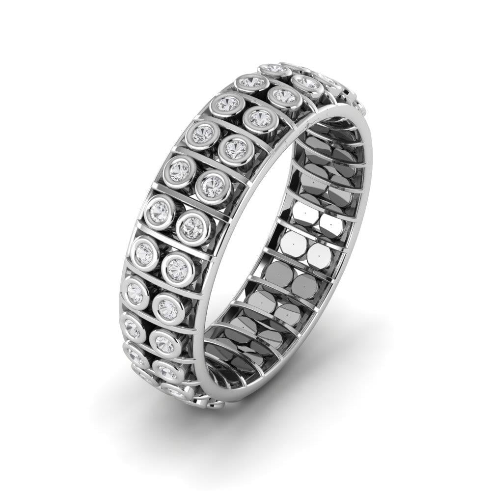 Alliances avec pierres femme Everbloom Or Blanc Oxyde de Zirconium