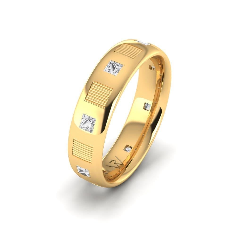 Alliances avec pierres femme EverLasting Or Jaune Oxyde de Zirconium