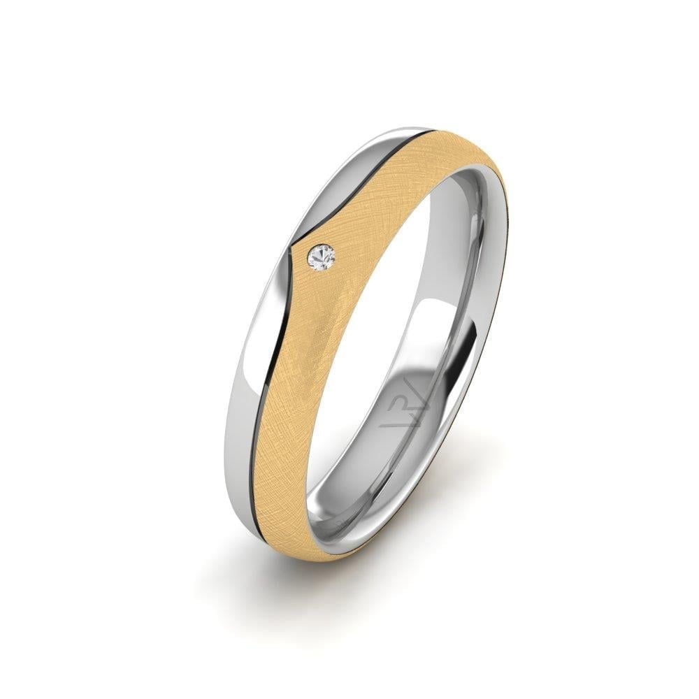 Alliances avec pierres femme Glamoura Or Blanc et Jaune Oxyde de Zirconium