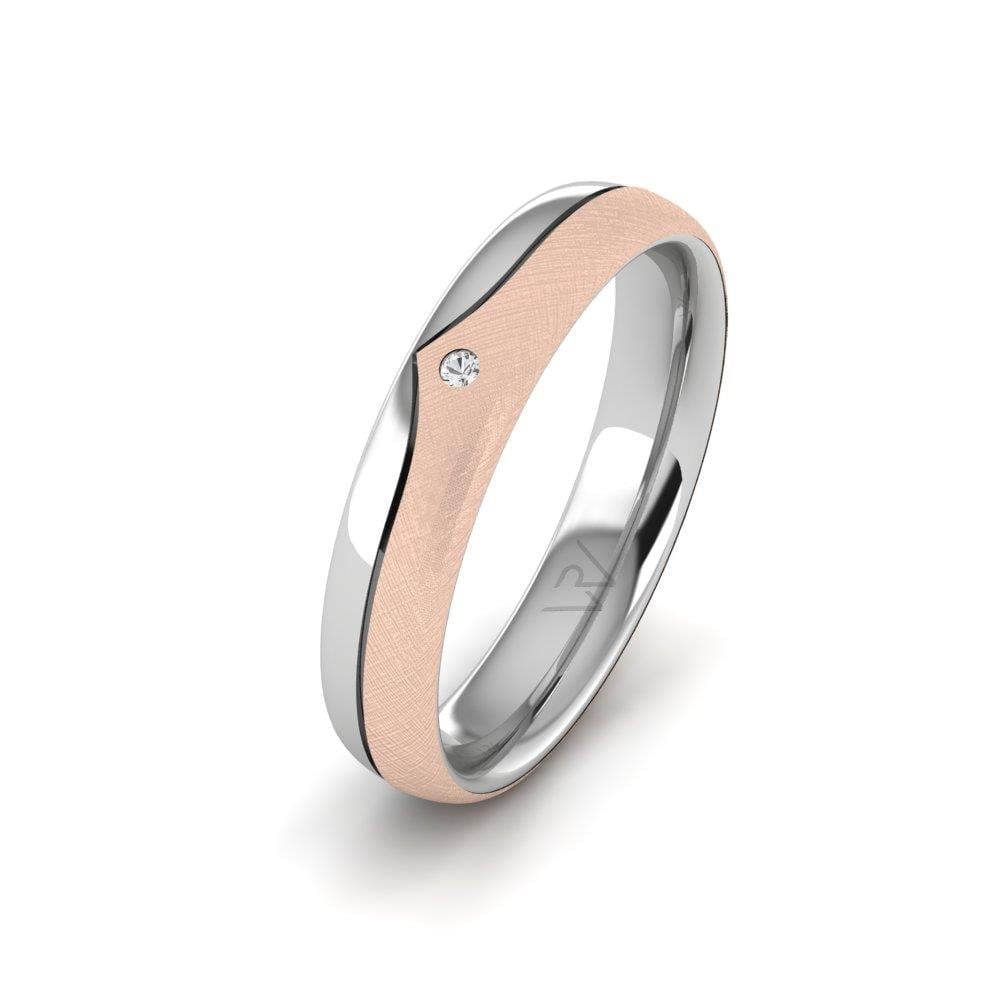 Alliances avec pierres femme Glamoura Or Blanc et Rose Oxyde de Zirconium
