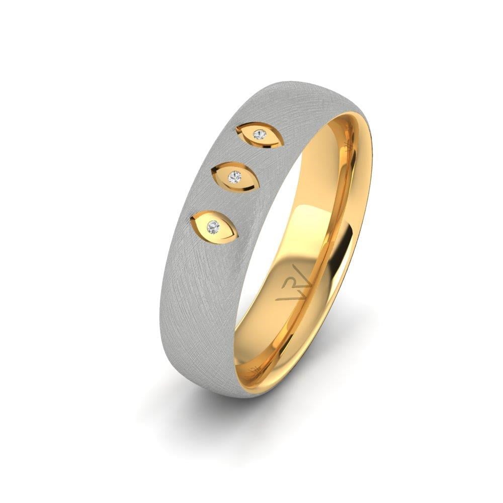 Alliances avec pierres femme Glimmera Or Jaune et Blanc Oxyde de Zirconium