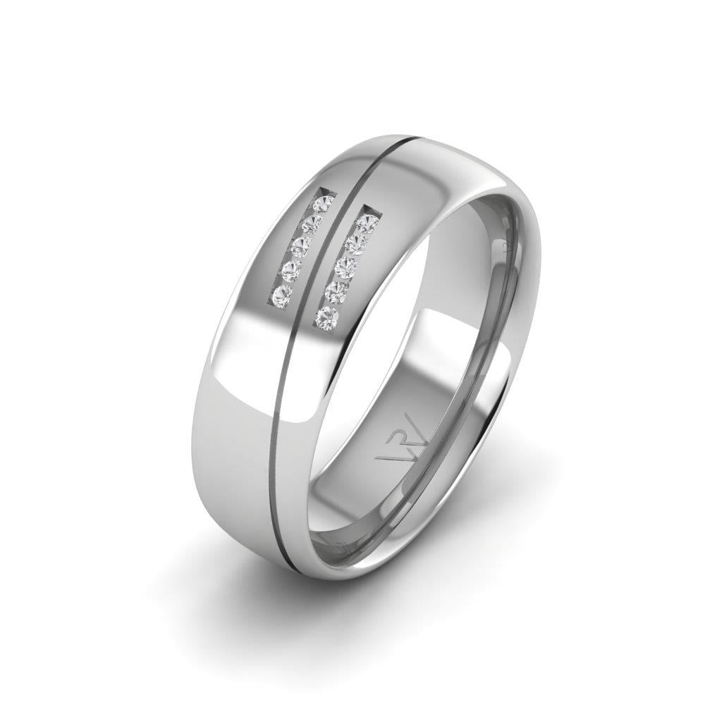 Alliances avec pierres femme Glowise Or Blanc Oxyde de Zirconium