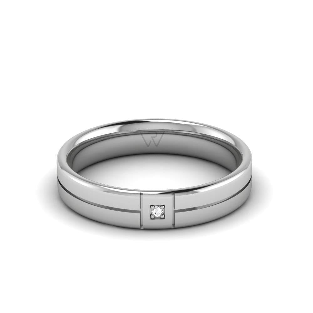 Alliances avec pierres femme Glowrence Or Blanc Oxyde de Zirconium