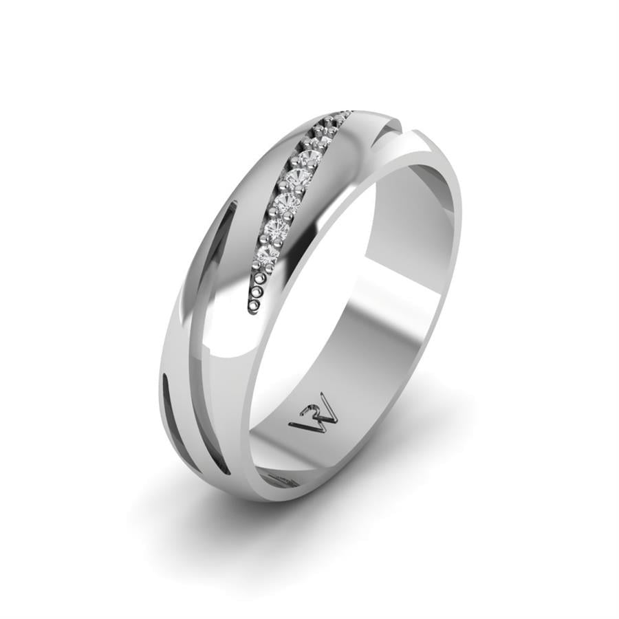 Alliances Avec Pierres Femme Harmonic Or Blanc