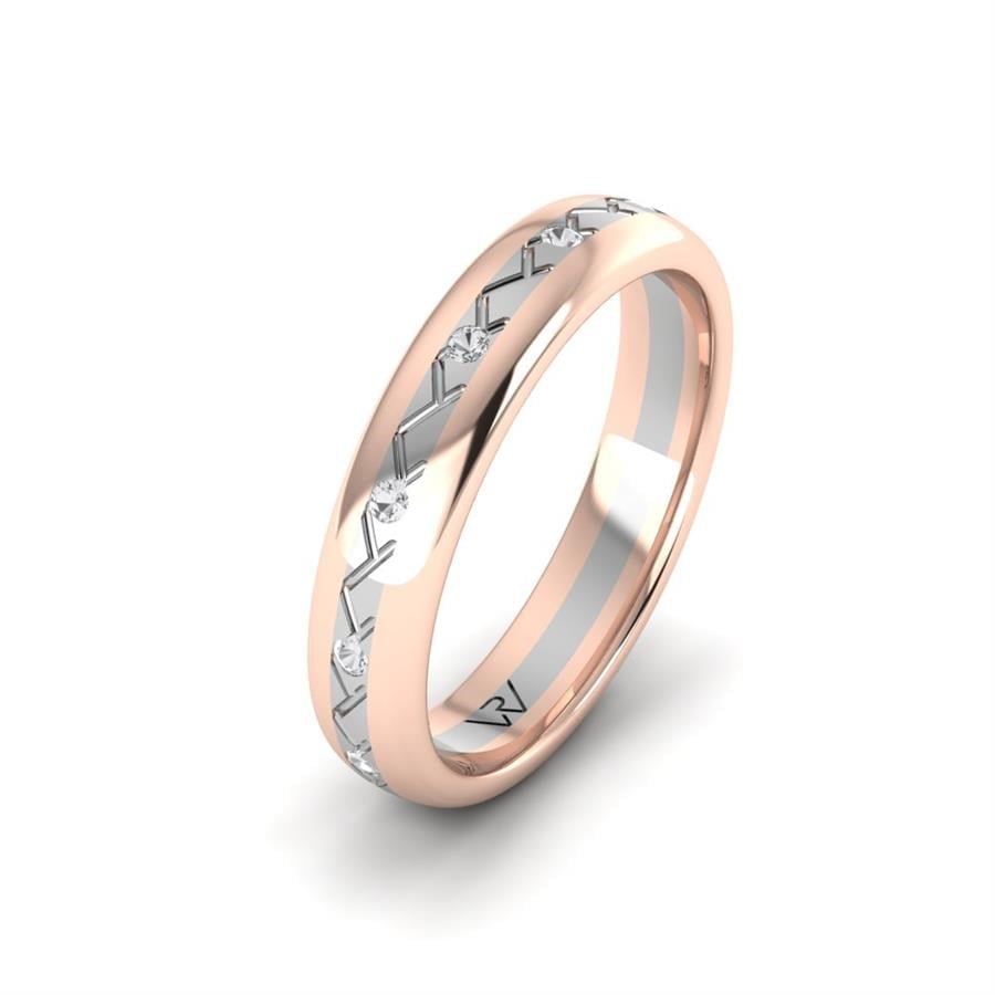 Alliances avec pierres femme Harmony Or Rose Et Blanc