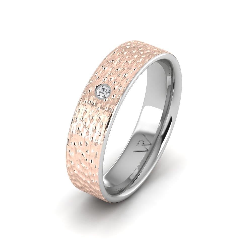Alliances avec pierres femme Harmonyhalo Or Rose et Blanc Oxyde de Zirconium