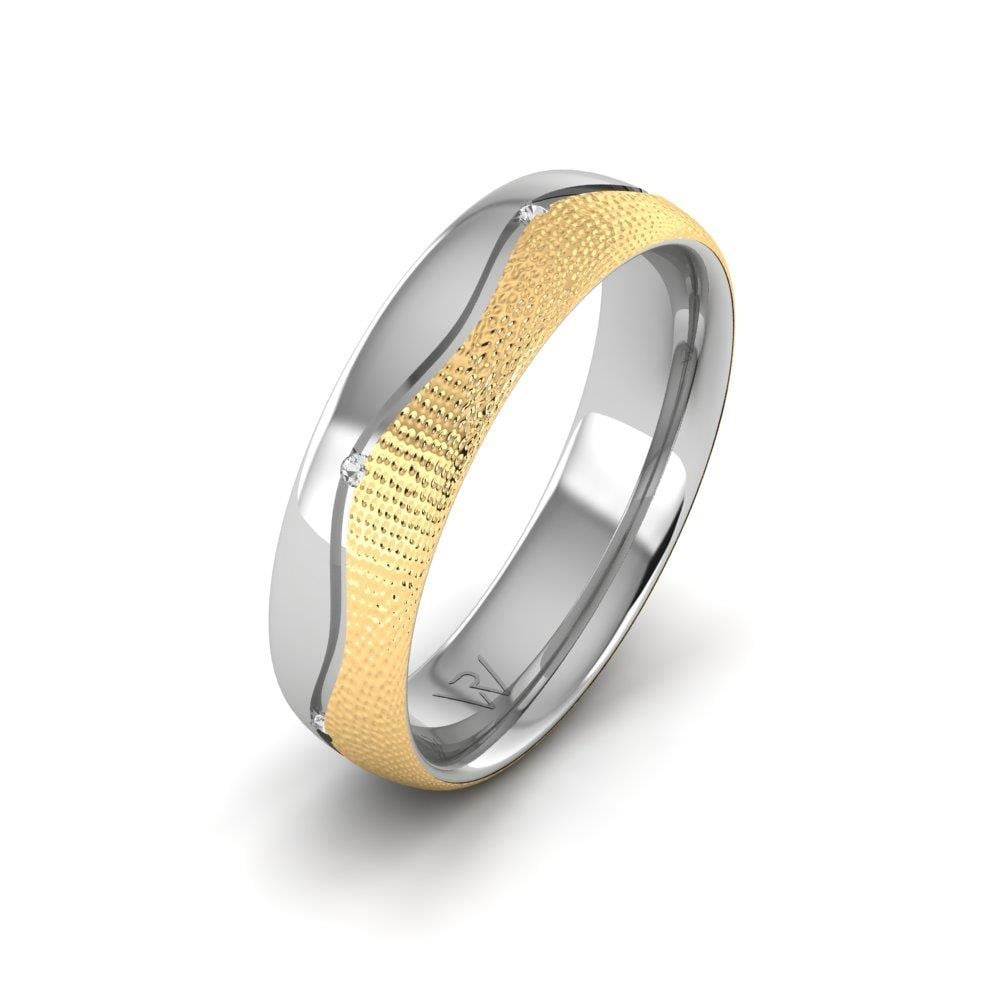 Alliances avec pierres femme HarmonyShimmer Or Jaune et Blanc Oxyde de Zirconium