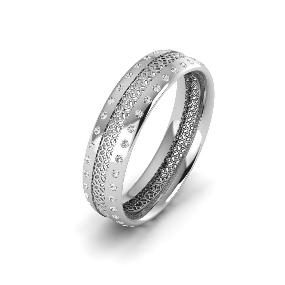 Alliances avec pierres femme Heartweld Or Blanc Oxyde de Zirconium