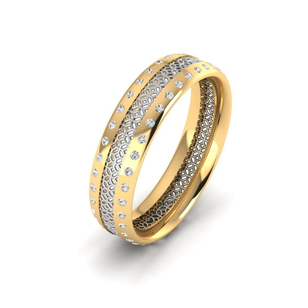 Alliances avec pierres femme Heartweld Or Jaune et Blanc Oxyde de Zirconium