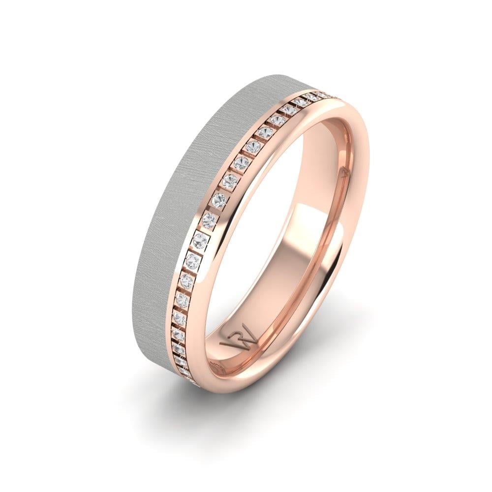 Alliances avec pierres femme Infinityre Or Blanc et Rose Oxyde de Zirconium