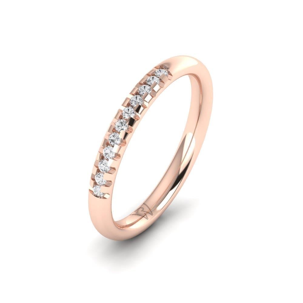 Alliances avec pierres femme Joyfulbloom Or Rose Oxyde de Zirconium