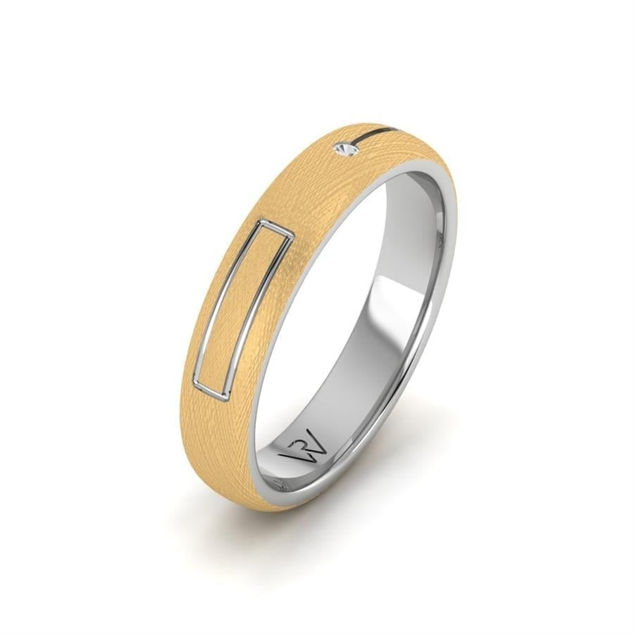 Alliances avec pierres femme Level Or Jaune Et Blanc