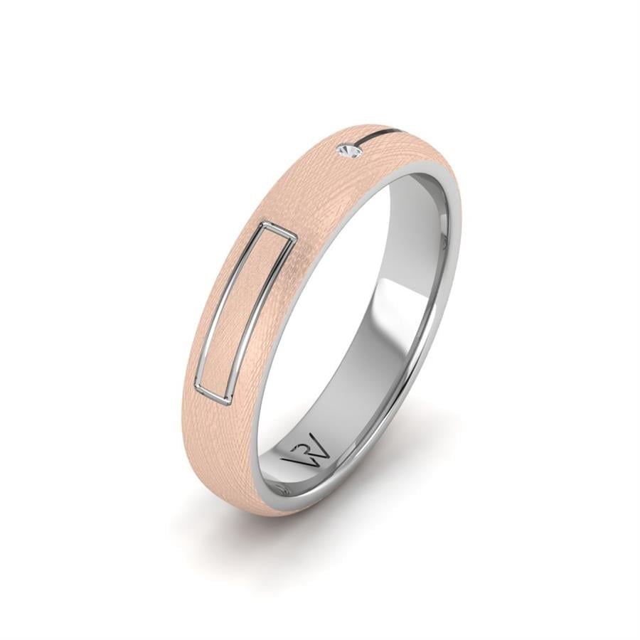Alliances avec pierres femme Level Or Rose Et Blanc