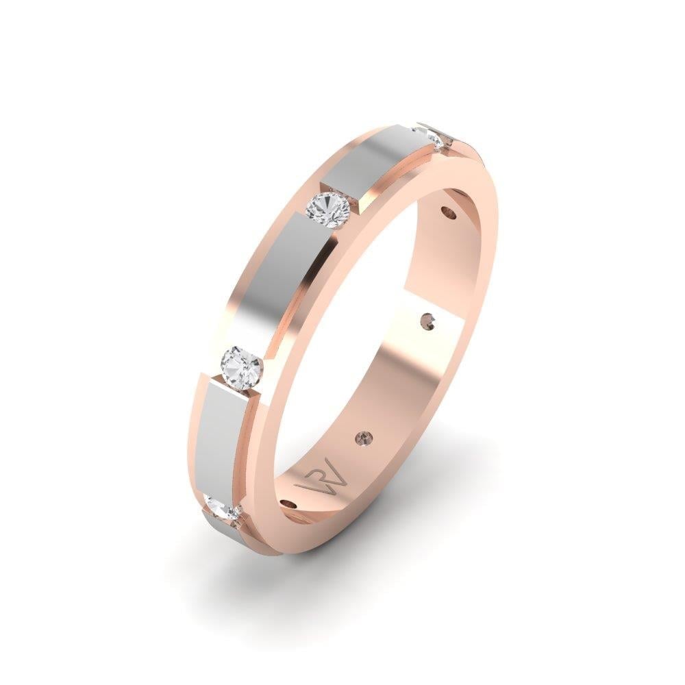 Alliances avec pierres femme Lovewhisper Or Rose et Blanc Oxyde de Zirconium