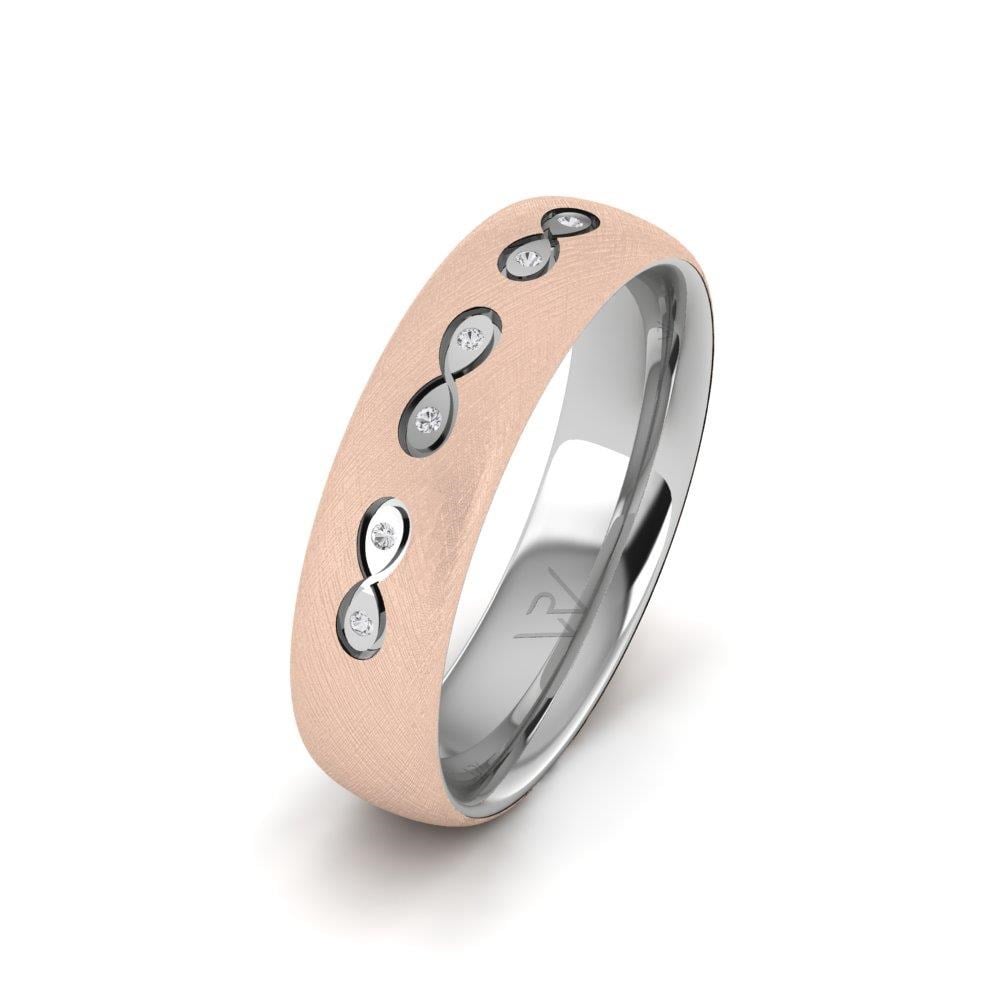 Alliances avec pierres femme Lumina Or Blanc et Rose Oxyde de Zirconium