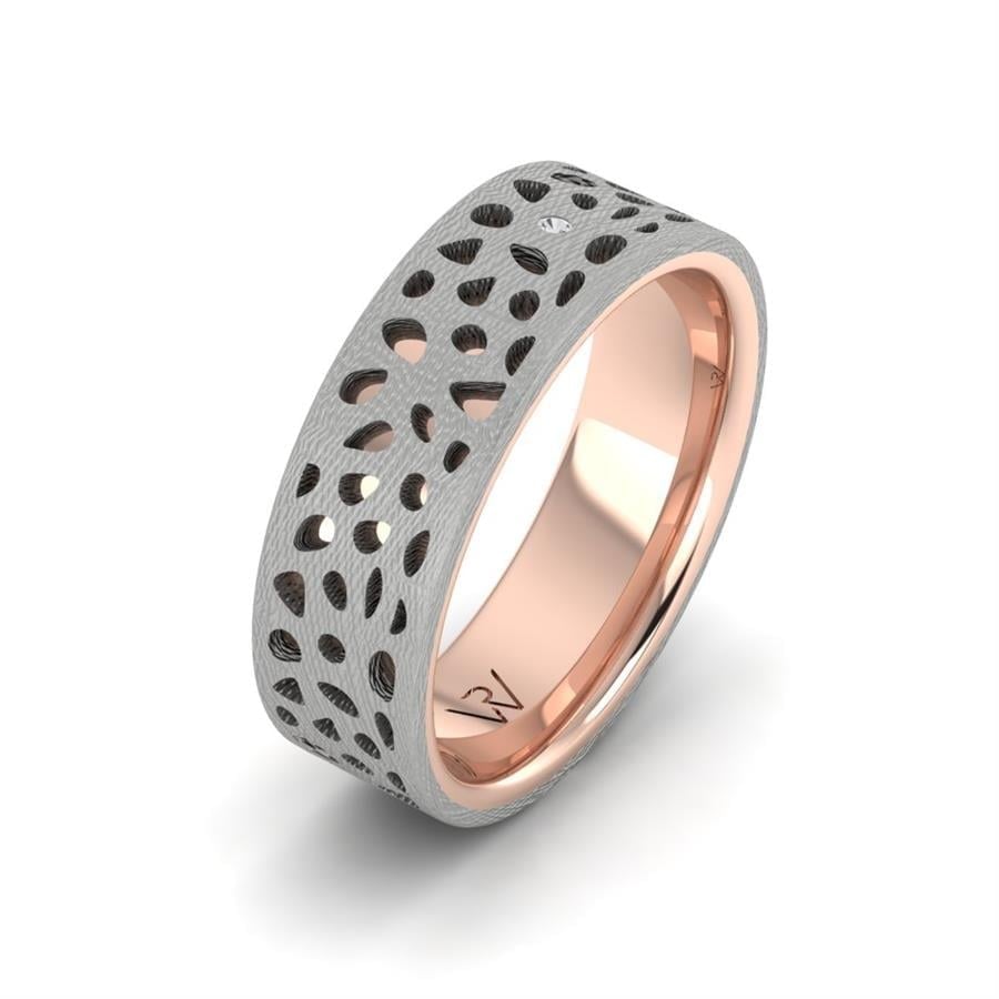 Alliances avec pierres femme Pol Or Rose Et Blanc