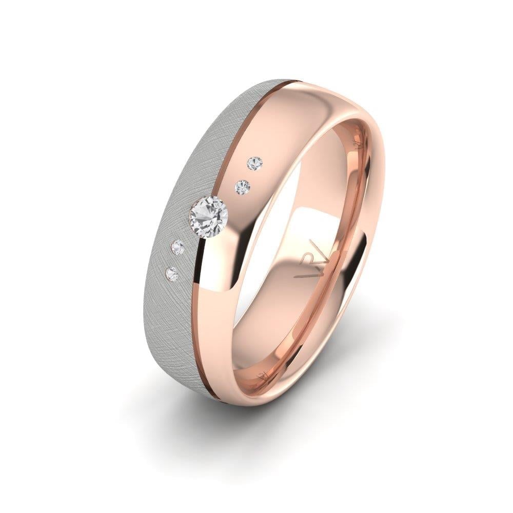 Alliances avec pierres femme PureAffection Or Blanc et Rose Oxyde de Zirconium